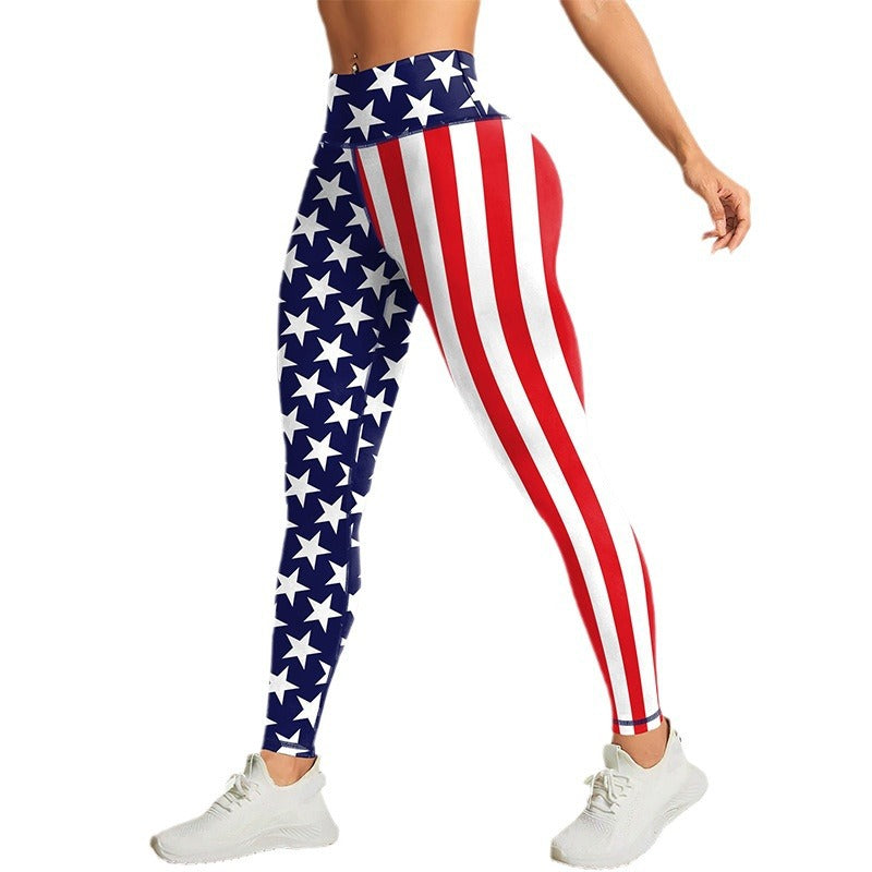 High-waisted Butt-lifting Plaid-printed Women's Fitness Leggings