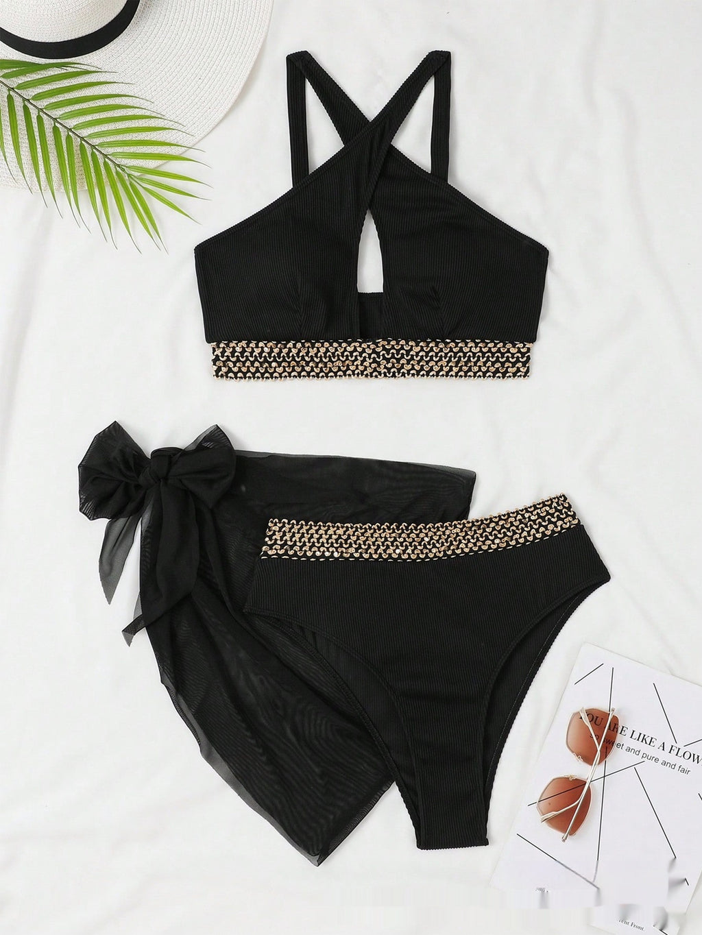 Sexy Three-Piece Bikini Womens Swimsuit