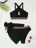 Sexy Three-Piece Bikini Womens Swimsuit
