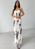 Printed High-waisted Figure-flattering Draped Sexy Dress