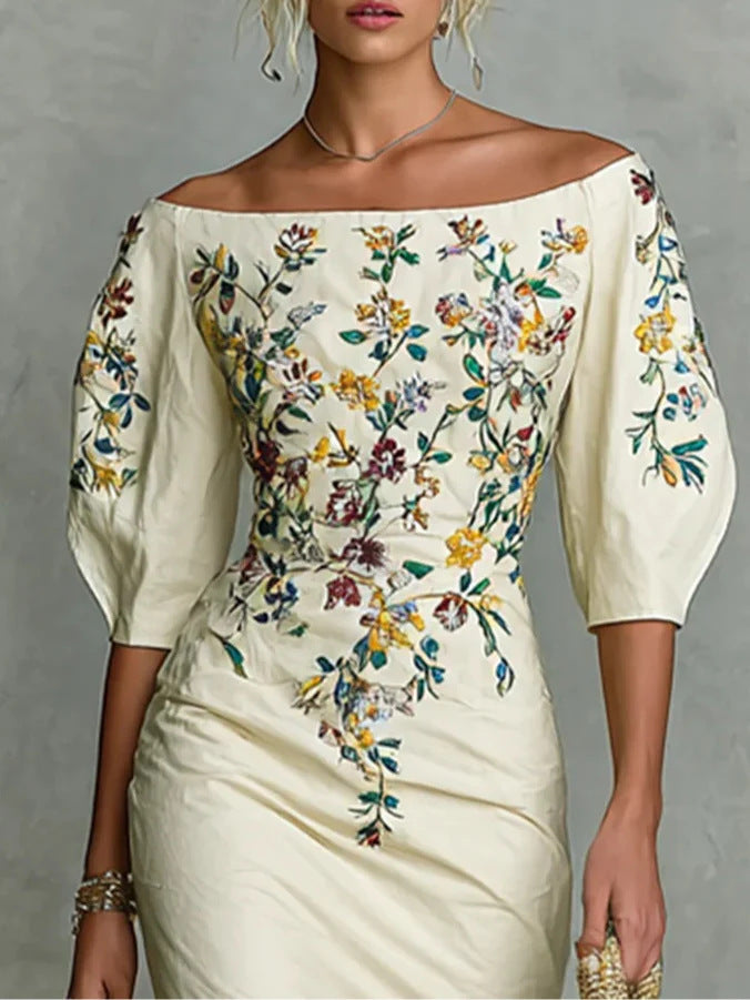 Off-shoulder Waist Dress For Women