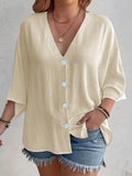 Ladies' Fashion Solid Color Button Cardigan Long Sleeve