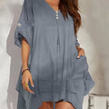 Summer Pleated Dress V-Neck Loose And Casual