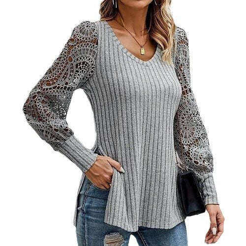 Loose-fitting Long-sleeve T-shirt With A Round Neckline