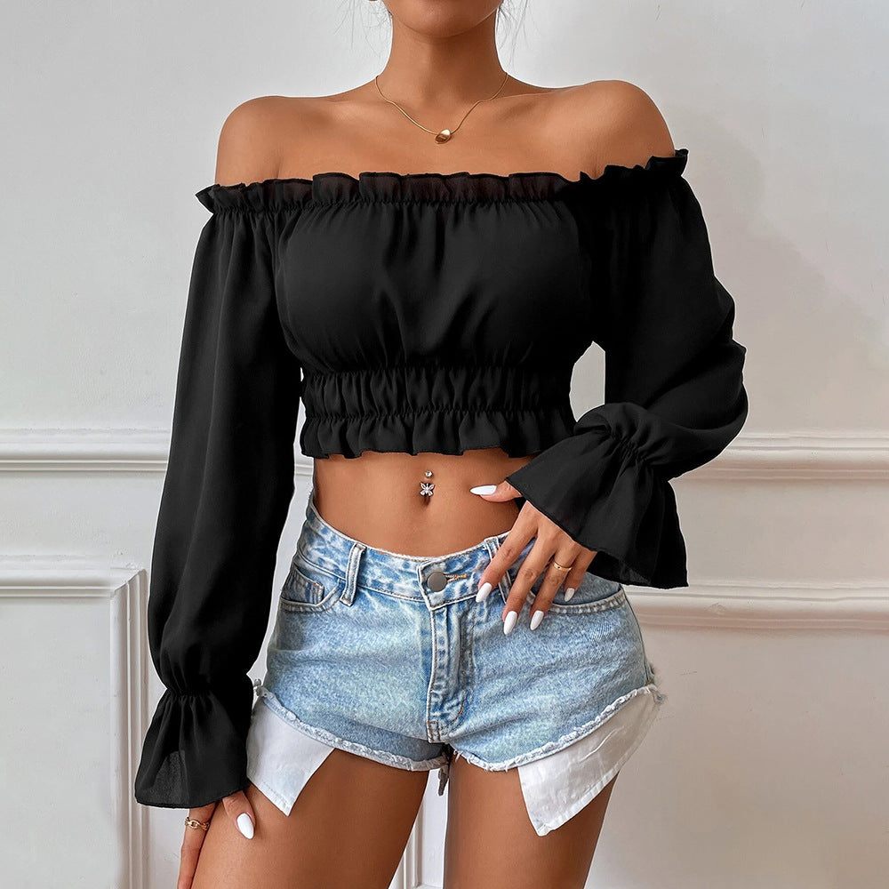Women's Sexy Casual Off-shoulder Long Sleeve Top