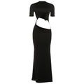 Airy Figure-flattering Solid-color Short-sleeve Dress
