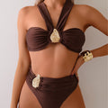 Bikini Womens Swimsuit With Metal Accents Sexy And Fashionable