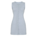 Solid-color Single-breasted Knitted Cardigan Vest Dress