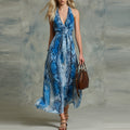Deep V-neck Sleeveless Halterneck Casual French-style Dress