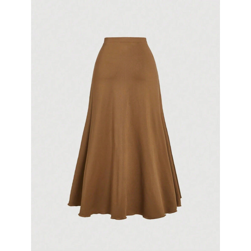Asymmetrical Hem Wrap Skirt With A Tie-front Closure