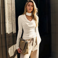 Autumn And Winter Pleated Slim-fit Base Top New Style