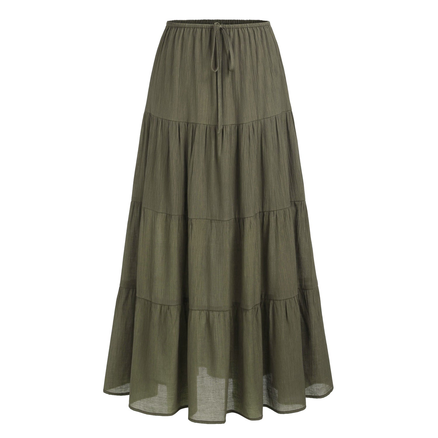 High-waisted Elastic-waist  Skirt