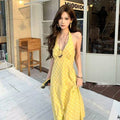 French Style V Neck Halter Dress For Women