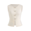 Temperament Commute Style Vest Slit Sleeveless Top