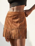 New Womens Skirt With Tassels And Studs