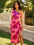 Womens Fashion Printed Split Sleeveless Dress