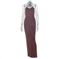 Womens Strapless Sleeveless Bodycon Maxi Dress