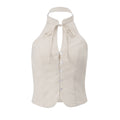 Women's Retro Slim-fit Backless Cropped Top