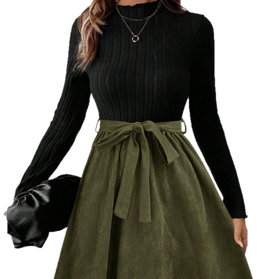 Retro Flare A-Line Elegant Casual Long-Sleeve Dress