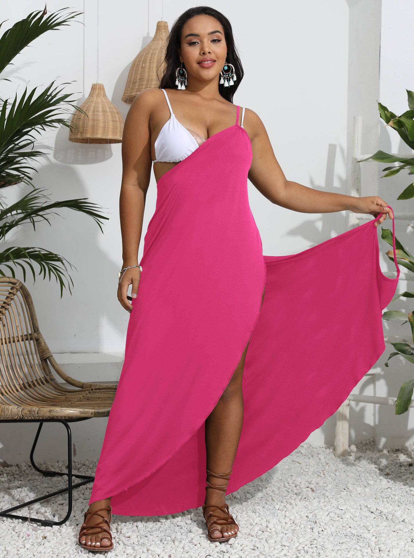 One-piece Irregular Beach Multi-Wear Cross-Strap Dress For Women