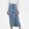 High-waisted Stretchy Fashionable Casual Denim Skirt