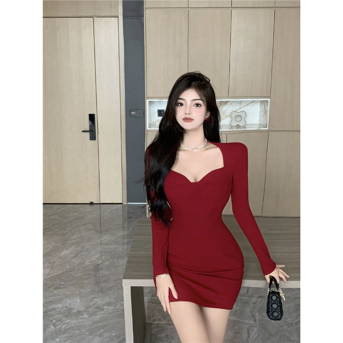 High-end Red New Year Bodycon Skirt