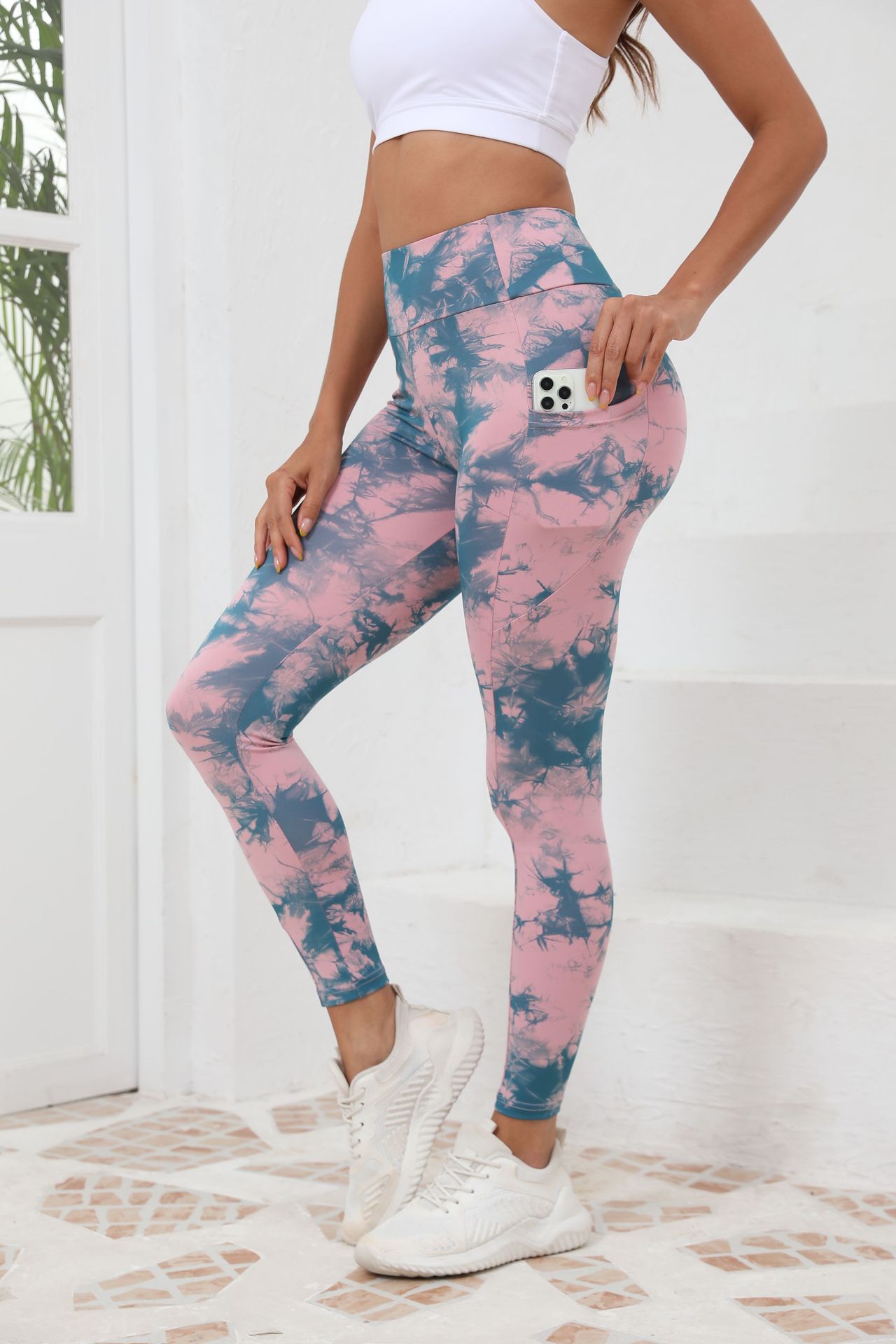 New High-waisted Sexy Slimming Solid-color Leggings For Running And Outdoor Sports