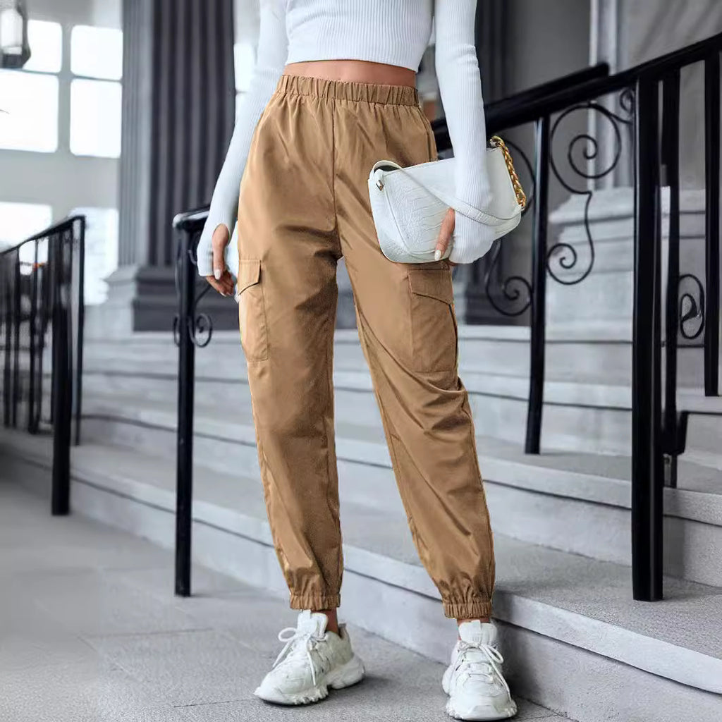 Multi-Color Casual Working Pants Multi-pocket  Pants