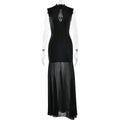 Hollow-out Strapless Waist-cinching Sheer Mermaid Maxi Dress