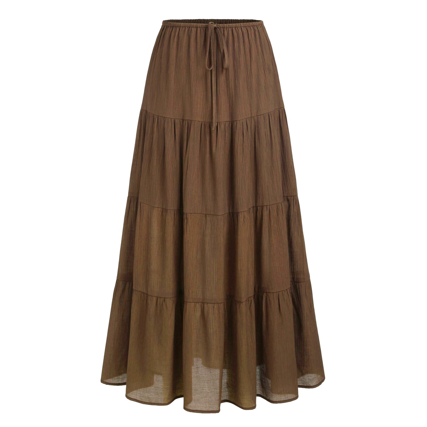 High-waisted Elastic-waist  Skirt