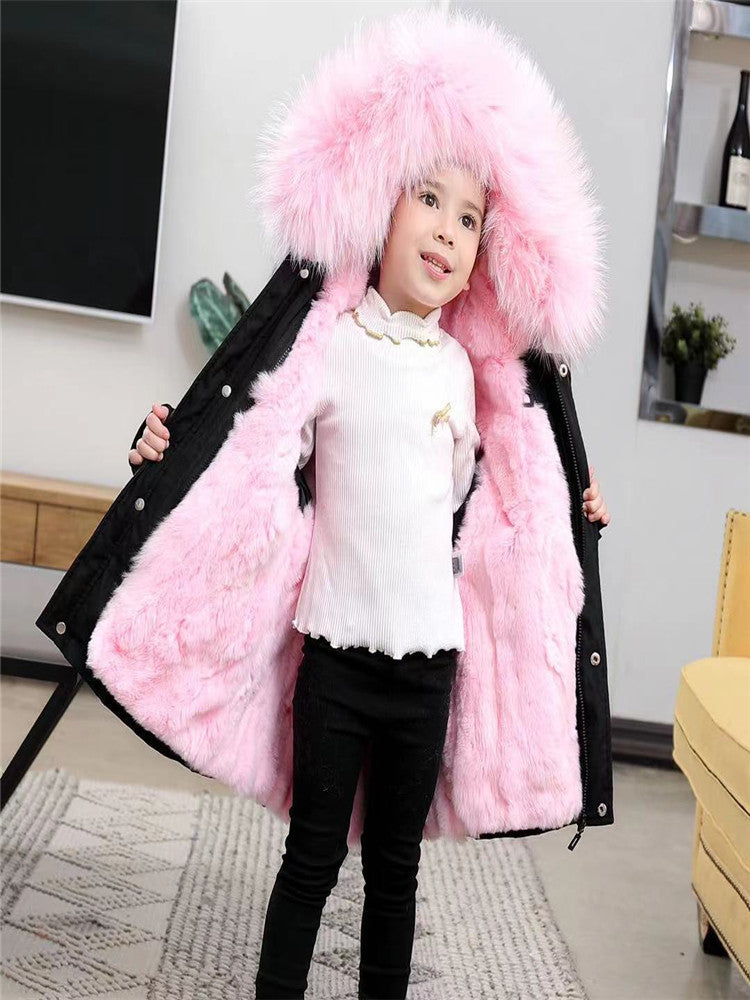 Children's Jackets Girls'Big Fur Collar