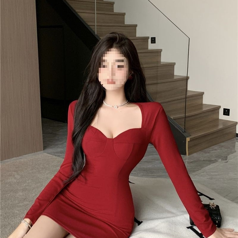 High-end Red New Year Bodycon Skirt