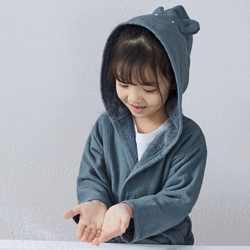 Children's Bathrobes Cotton Towel Material Nightgown Long Sleeve