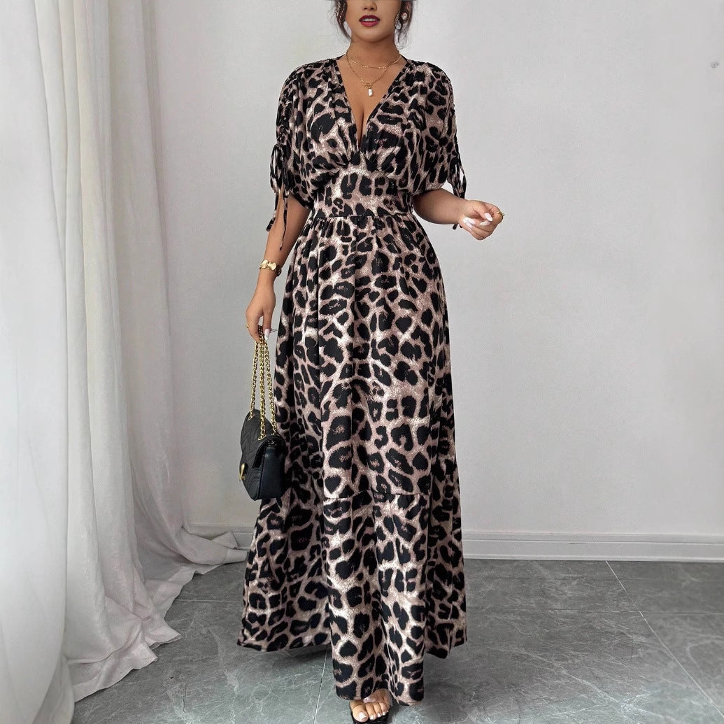 V-neck Long Dress European And American Style
