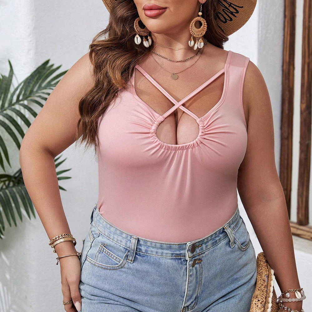 Women's Hollow Out Irregular Hem Casual Layering Vest Top