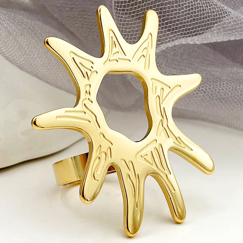Metal Stainless Steel Electroplated Rings With Various Patterns
