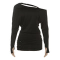 Womens Stylish Off-the-shoulder Long-sleeve Bodycon Dress
