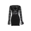 Womens Celebrity Style Sexy Lace See Through V Neck Bodycon Dress
