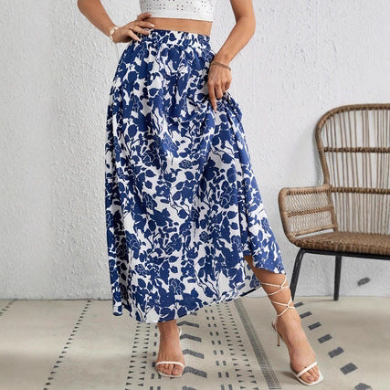 Elegant Floral High-Waisted Womens Skirt