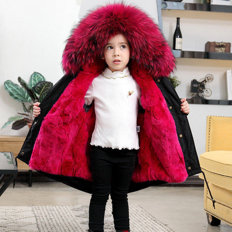 Children's Jackets Girls'Big Fur Collar